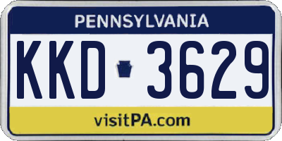 PA license plate KKD3629