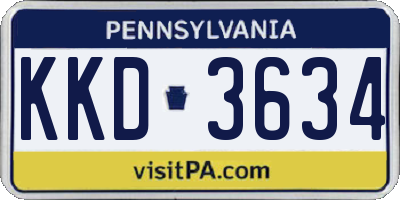 PA license plate KKD3634