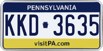 PA license plate KKD3635