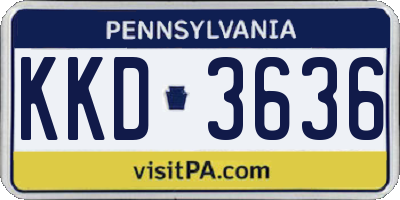 PA license plate KKD3636