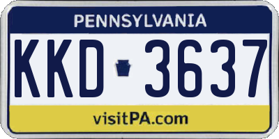 PA license plate KKD3637