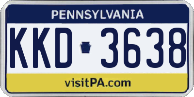 PA license plate KKD3638