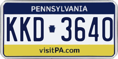 PA license plate KKD3640