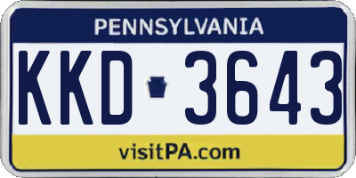 PA license plate KKD3643