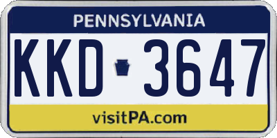 PA license plate KKD3647