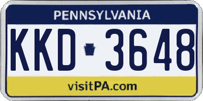 PA license plate KKD3648