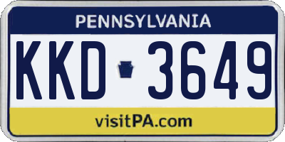 PA license plate KKD3649