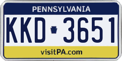 PA license plate KKD3651