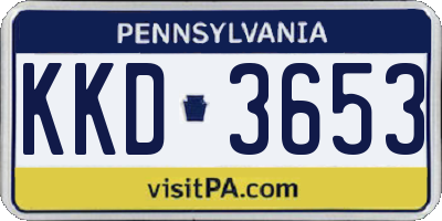 PA license plate KKD3653
