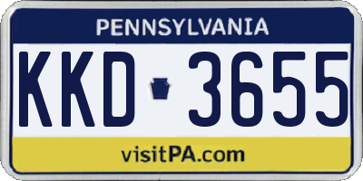 PA license plate KKD3655