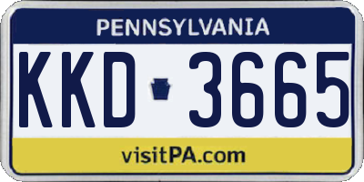 PA license plate KKD3665