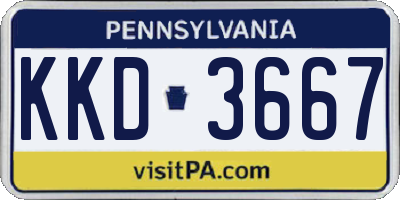 PA license plate KKD3667