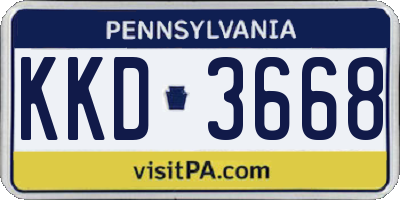 PA license plate KKD3668