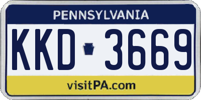 PA license plate KKD3669