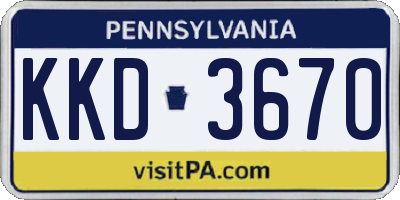 PA license plate KKD3670
