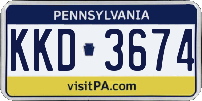 PA license plate KKD3674