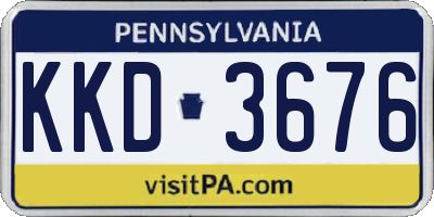PA license plate KKD3676