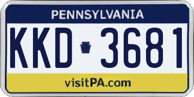 PA license plate KKD3681