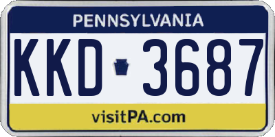 PA license plate KKD3687