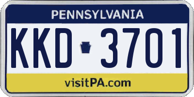 PA license plate KKD3701