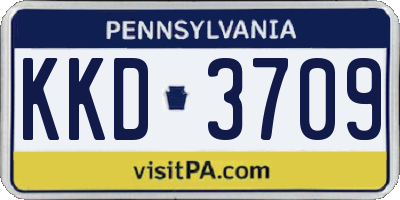 PA license plate KKD3709