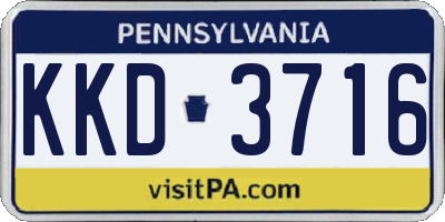 PA license plate KKD3716