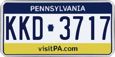 PA license plate KKD3717