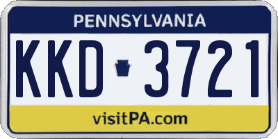 PA license plate KKD3721