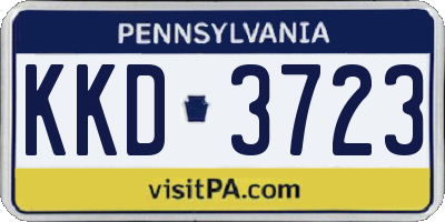 PA license plate KKD3723