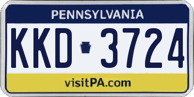 PA license plate KKD3724