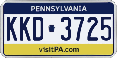 PA license plate KKD3725