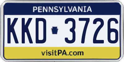 PA license plate KKD3726