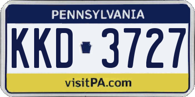 PA license plate KKD3727