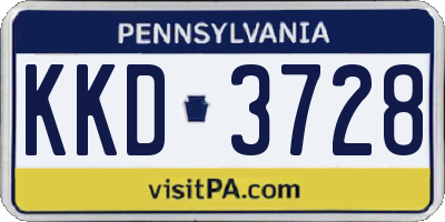 PA license plate KKD3728