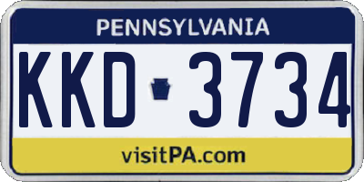 PA license plate KKD3734