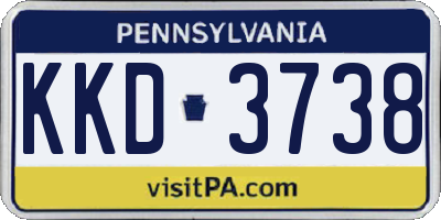 PA license plate KKD3738