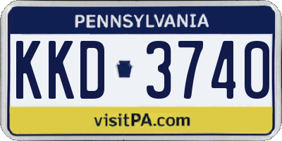 PA license plate KKD3740