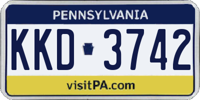 PA license plate KKD3742