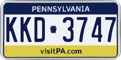 PA license plate KKD3747
