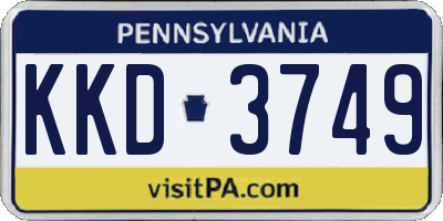 PA license plate KKD3749