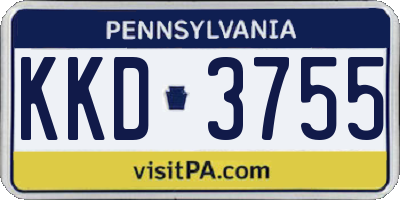 PA license plate KKD3755