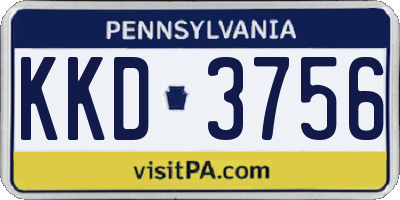 PA license plate KKD3756