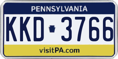 PA license plate KKD3766