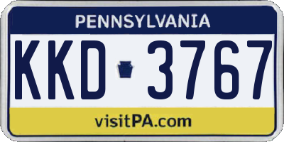 PA license plate KKD3767