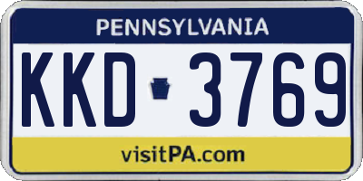 PA license plate KKD3769