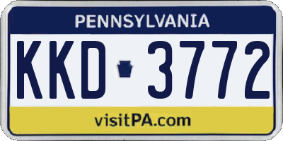 PA license plate KKD3772