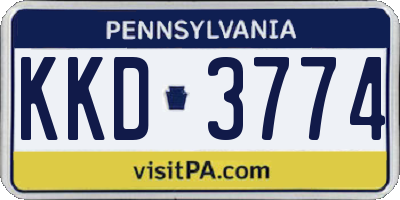PA license plate KKD3774