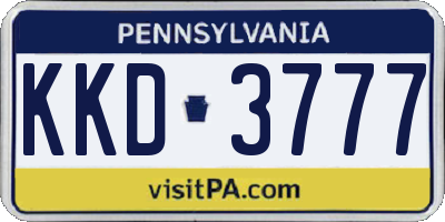 PA license plate KKD3777