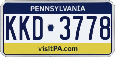 PA license plate KKD3778