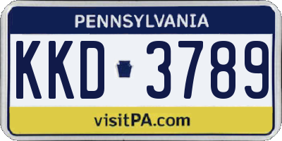 PA license plate KKD3789